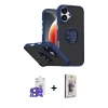 MARSİLYAN™- iPhone 17 Kılıf Yörünge Çizgi - Siyah Bilvis 3D Cam Ekran Koruyucu + Bilvis Titan Kamera Lens - SH