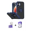 MARSİLYAN™- iPhone 17 Kılıf Yörünge Çizgi - Siyah Bilvis 5in1 3D Magic Cam Ekran Koruyucu + Bilvis Titan Kamera Lens - AKYL