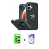 MARSİLYAN™- iPhone 17 Kılıf Yörünge Çizgi - Siyah Bilvis 5in1 3D Magic Cam Ekran Koruyucu + Raze Metal Kamera Lens - GS