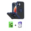 MARSİLYAN™- iPhone 17 Kılıf Yörünge Çizgi - Siyah Bilvis 5in1 3D Magic Cam Ekran Koruyucu + Raze Metal Kamera Lens - AKYL