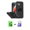 MARSİLYAN™- iPhone 17 Kılıf Yörünge Çizgi - Siyah Bilvis 5in1 5D Magic Hayalet Cam Ekran Koruyucu + Raze Metal Kamera Lens - AKMI