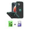 MARSİLYAN™- iPhone 17 Kılıf Yörünge Çizgi - Siyah Bilvis 5in1 5D Magic Hayalet Cam Ekran Koruyucu + Raze Metal Kamera Lens - AKMR