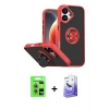 MARSİLYAN™- iPhone 17 Kılıf Yörünge Çizgi - Siyah Bilvis 5in1 5D Magic Hayalet Cam Ekran Koruyucu + Raze Metal Kamera Lens - AKMI