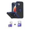 MARSİLYAN™- iPhone 17 Kılıf Yörünge Çizgi - Siyah Bilvis 5in1 5D Magic Hayalet Cam Ekran Koruyucu + Bilvis Titan Kamera Lens - AKYL
