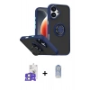 MARSİLYAN™- iPhone 17 Kılıf Yörünge Çizgi - Siyah Joko Magic 5D Cam + Gümüş Bilvis Titan Kamera Lens