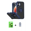 MARSİLYAN™- iPhone 17 Kılıf Yörünge Çizgi - Siyah Joko Magic 5D Cam + Raze Metal Kamera Lens - GS