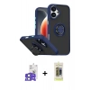 MARSİLYAN™- iPhone 17 Kılıf Yörünge Çizgi - Siyah Joko Magic 5D Hayalet Cam + Bilvis Titan Kamera Lens - AKMI