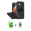 MARSİLYAN™- iPhone 17 Kılıf Yörünge Çizgi - Siyah Joko Magic 5D Hayalet Cam + Raze Metal Kamera Lens - AKYL