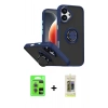 MARSİLYAN™- iPhone 17 Kılıf Yörünge Çizgi - Siyah Joko Magic 5D Hayalet Cam + Raze Metal Kamera Lens - AKYL