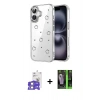 MARSİLYAN™- iPhone 17 Kılıf Yörünge Form - Şeffaf 360 Full Body Arka Koruyucu + Bilvis Titan Kamera Lens - GS