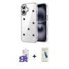 MARSİLYAN™- iPhone 17 Kılıf Yörünge Form - Şeffaf Pasifik Cam Ekran Koruyucu + Bilvis Titan Kamera Lens - AKYL