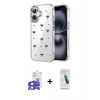 MARSİLYAN™- iPhone 17 Kılıf Yörünge Form - Şeffaf Pasifik Cam Ekran Koruyucu + Bilvis Titan Kamera Lens - AKYL