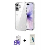 MARSİLYAN™- iPhone 17 Kılıf Yörünge Form - Şeffaf Pasifik Cam Ekran Koruyucu + Bilvis Titan Kamera Lens - AKYL