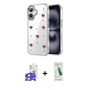 MARSİLYAN™- iPhone 17 Kılıf Yörünge Form - Şeffaf Pasifik Cam Ekran Koruyucu + Bilvis Titan Kamera Lens - AKYL