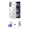 MARSİLYAN™- iPhone 17 Kılıf Yörünge Form - Şeffaf Pasifik Cam Ekran Koruyucu + Bilvis Titan Kamera Lens - AKMI