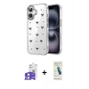 MARSİLYAN™- iPhone 17 Kılıf Yörünge Form - Şeffaf Pasifik Cam Ekran Koruyucu + Bilvis Titan Kamera Lens - LA