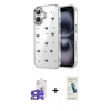 MARSİLYAN™- iPhone 17 Kılıf Yörünge Form - Şeffaf Pasifik Cam Ekran Koruyucu + Bilvis Titan Kamera Lens - SH