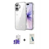 MARSİLYAN™- iPhone 17 Kılıf Yörünge Form - Şeffaf Pasifik Cam Ekran Koruyucu + Bilvis Titan Kamera Lens - SH