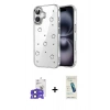 MARSİLYAN™- iPhone 17 Kılıf Yörünge Form - Şeffaf Pasifik Cam Ekran Koruyucu + Bilvis Titan Kamera Lens - SH