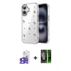 MARSİLYAN™- iPhone 17 Kılıf Yörünge Form - Siyah 360 Mat Full Body Arka Koruyucu + Bilvis Titan Kamera Lens - SH