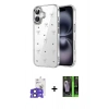 MARSİLYAN™- iPhone 17 Kılıf Yörünge Form - Siyah 360 Mat Full Body Arka Koruyucu + Bilvis Titan Kamera Lens - SH