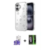 MARSİLYAN™- iPhone 17 Kılıf Yörünge Form - Siyah 360 Mat Full Body Arka Koruyucu + Bilvis Titan Kamera Lens - SH