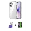 MARSİLYAN™- iPhone 17 Kılıf Yörünge Form - Siyah 360 Mat Full Body Arka Koruyucu + Bilvis Titan Kamera Lens - SH