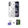MARSİLYAN™- iPhone 17 Kılıf Yörünge Form - Siyah 360 Mat Full Body Arka Koruyucu + Bilvis Titan Kamera Lens - SH
