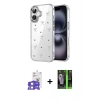 MARSİLYAN™- iPhone 17 Kılıf Yörünge Form - Siyah 360 Mat Full Body Arka Koruyucu + Bilvis Titan Kamera Lens - LA