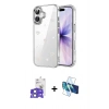 MARSİLYAN™- iPhone 17 Kılıf Yörünge Form - Siyah 3D Antistatik Cam Ekran Koruyucu + Bilvis Titan Kamera Lens - AKMI