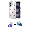 MARSİLYAN™- iPhone 17 Kılıf Yörünge Form - Siyah 3D Antistatik Cam Ekran Koruyucu + Bilvis Titan Kamera Lens - AKMI