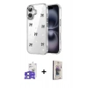 MARSİLYAN™- iPhone 17 Kılıf Yörünge Form - Siyah Bilvis 3D Cam Ekran Koruyucu + Bilvis Titan Kamera Lens - AKMI