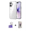 MARSİLYAN™- iPhone 17 Kılıf Yörünge Form - Siyah Bilvis 3D Cam Ekran Koruyucu + Bilvis Titan Kamera Lens - AKYL