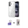 MARSİLYAN™- iPhone 17 Kılıf Yörünge Form - Siyah Bilvis 3D Cam Ekran Koruyucu + Bilvis Titan Kamera Lens - AKYL