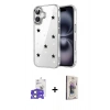 MARSİLYAN™- iPhone 17 Kılıf Yörünge Form - Siyah Bilvis 3D Cam Ekran Koruyucu + Bilvis Titan Kamera Lens - AKYL