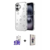 MARSİLYAN™- iPhone 17 Kılıf Yörünge Form - Siyah Bilvis 3D Cam Ekran Koruyucu + Bilvis Titan Kamera Lens - LA