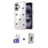 MARSİLYAN™- iPhone 17 Kılıf Yörünge Form - Siyah Bilvis 3D Cam Ekran Koruyucu + Bilvis Titan Kamera Lens - LA