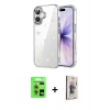 MARSİLYAN™- iPhone 17 Kılıf Yörünge Form - Siyah Bilvis 3D Cam Ekran Koruyucu + Raze Metal Kamera Lens - AKMI