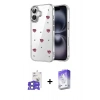 MARSİLYAN™- iPhone 17 Kılıf Yörünge Form - Siyah Bilvis 5in1 3D Magic Cam Ekran Koruyucu + Açık Mavi Bilvis Titan Kamera Lens