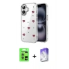 MARSİLYAN™- iPhone 17 Kılıf Yörünge Form - Siyah Bilvis 5in1 3D Magic Cam Ekran Koruyucu + Raze Metal Kamera Lens - AKYL