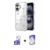 MARSİLYAN™- iPhone 17 Kılıf Yörünge Form - Siyah Bilvis 5in1 3D Magic Cam Ekran Koruyucu + Bilvis Titan Kamera Lens - GS