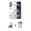 MARSİLYAN™- iPhone 17 Kılıf Yörünge Form - Siyah Bilvis 5in1 3D Magic Cam Ekran Koruyucu + Bilvis Titan Kamera Lens - GS