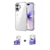 MARSİLYAN™- iPhone 17 Kılıf Yörünge Form - Siyah Bilvis 5in1 5D Magic Hayalet Cam Ekran Koruyucu + Bilvis Titan Kamera Lens - LA