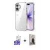 MARSİLYAN™- iPhone 17 Kılıf Yörünge Form - Siyah Bilvis Hayalet Cam Ekran Koruyucu + Bilvis Titan Kamera Lens - AKYL
