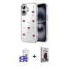 MARSİLYAN™- iPhone 17 Kılıf Yörünge Form - Siyah Bilvis Hayalet Cam Ekran Koruyucu + Bilvis Titan Kamera Lens - AKYL