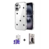 MARSİLYAN™- iPhone 17 Kılıf Yörünge Form - Siyah Bilvis Hayalet Cam Ekran Koruyucu + Bilvis Titan Kamera Lens - GS