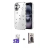 MARSİLYAN™- iPhone 17 Kılıf Yörünge Form - Siyah Bilvis Hayalet Cam Ekran Koruyucu + Bilvis Titan Kamera Lens - GS
