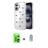 MARSİLYAN™- iPhone 17 Kılıf Yörünge Form - Siyah Joko Magic 5D Cam + Raze Metal Kamera Lens - AKMR