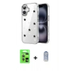 MARSİLYAN™- iPhone 17 Kılıf Yörünge Form - Siyah Joko Magic 5D Cam + Raze Metal Kamera Lens - AKMR