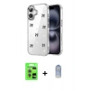 MARSİLYAN™- iPhone 17 Kılıf Yörünge Form - Siyah Joko Magic 5D Cam + Raze Metal Kamera Lens - AKMR